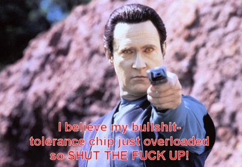 1968 Ford Mustang - Data, the android from Star Trek: The Next Generation, expresses his frustration with a phaser in hand and a pointed message.