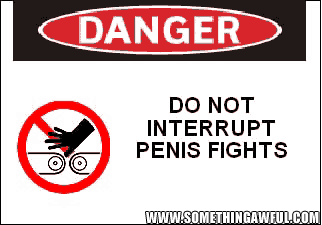 1968 Ford Mustang - Parody warning-sign meme graphic, not a technical document.