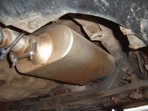1993 Ford Probe - Underside view of a vehicle's exhaust muffler, showing part number 942441.