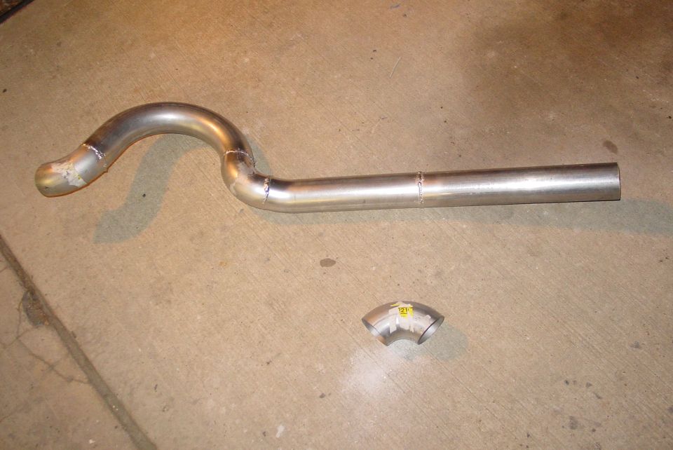 3 inch pipe made from couplings, U pipe and straight pipe - Comlete 3 inch exhaust pipe done for under $200