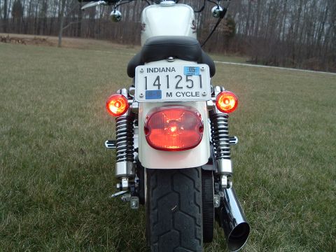1995 Mercury Grand Marquis - Rear view of a motorcycle showing its license plate and taillight assembly.