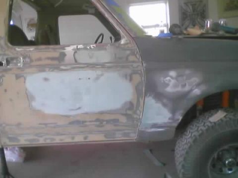 1989 Ford Bronco - Dent in door and fender,Fixed!