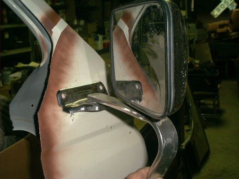 1990 Ford Bronco - this is depicting where I will mount the mirror...and why I left so much material on this edge of the door.