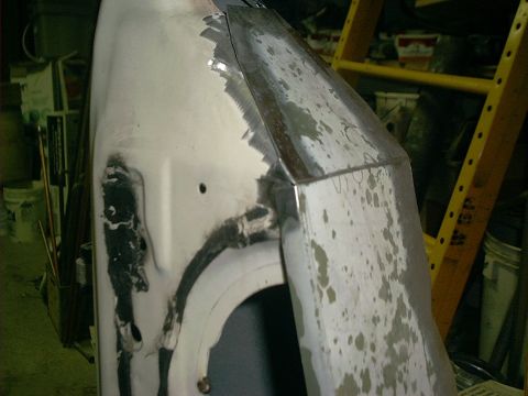 1990 Ford Bronco - Had to steal a piece of an old A/C compressor cover to make this filler. little thicker and easier to weld to.