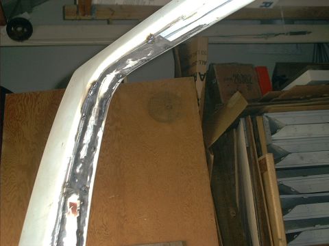 1990 Ford Bronco - 20 ga sheet metal recovered from door skin makes it easy to follow the contours of the old window opening.