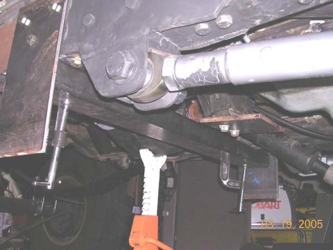 1994 Ford Bronco - whole front side of mount. Will have plenty of driveshaft clearance without notching, at least it looks that way. Ill have to wait till eve…