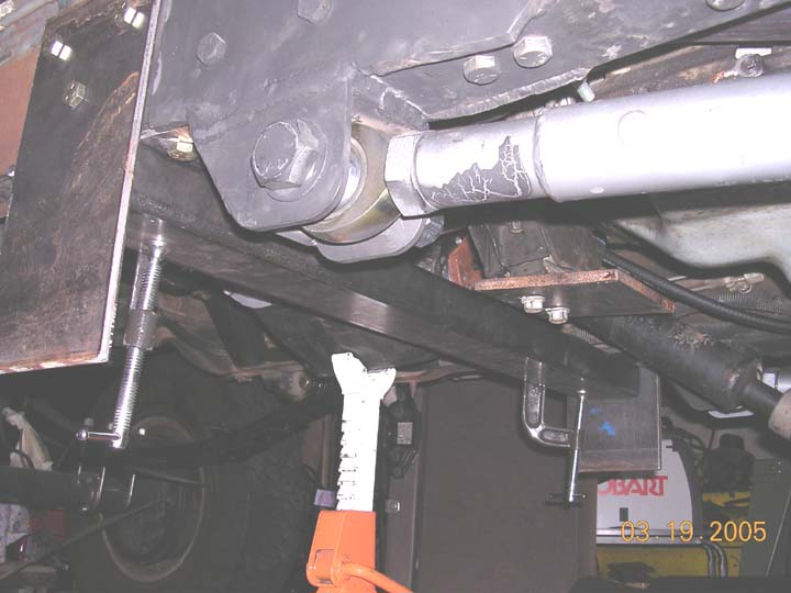 whole front side of mount.  Will have plenty of driveshaft clearance without notching, at least it looks that way.  Ill have to wait till everything settles on the mounts.