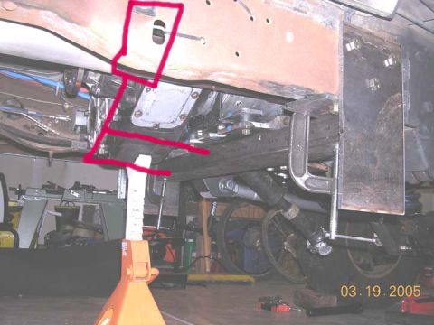 1994 Ford Bronco - drawn in second crossmember
