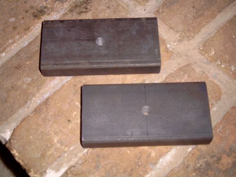 1991 Ford Bronco - Shot shows plates cut and edges smoothed with a file. a 7/16 hole has been drilled in the very center to accept the new center pin bolt. I…