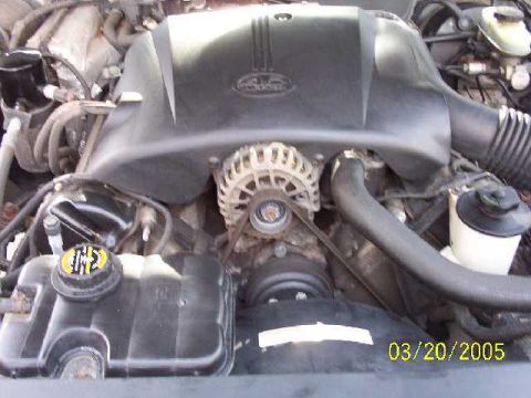 1999 Ford Crown Victoria - Engine bay of a 1999 Ford Crown Victoria, showing the V8 engine components.