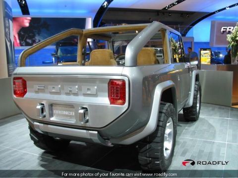 1995 Ford Bronco - This concept SUV features a modern interpretation of the classic Bronco design with prominent badging on the rear.