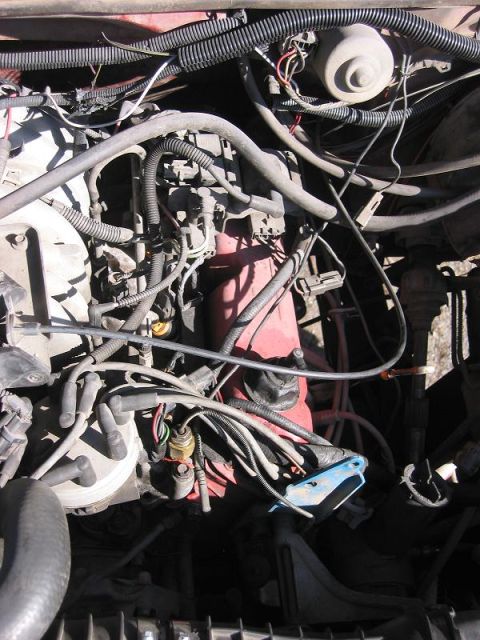 1985 Ford Bronco - Right side of the engine compartment. Located here are the relays, ignition module and computer.