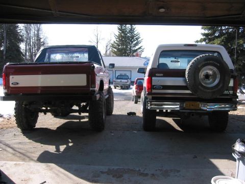 1985 Ford Bronco - Another view of both broncos