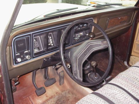 1979 Ford Bronco - Interior view of a 1979 Ford Bronco, highlighting the dashboard and driver's area.