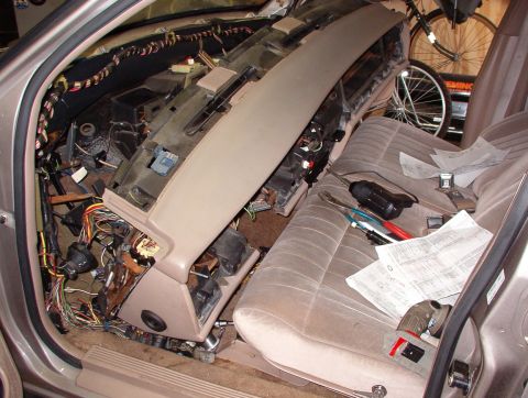 1994 Ford Crown Victoria - Turns out I had to pull the dash to continue with rewiring. I wanted to avoid it, but it was easier than I expected.