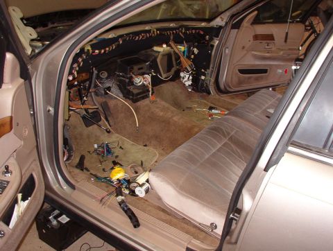 1994 Ford Crown Victoria - Turns out I had to pull the dash to continue with rewiring. I wanted to avoid it, but it was easier than I expected.