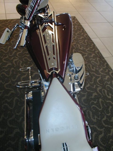 1979 Ford Bronco - Custom motorcycle with "LINCOLN" branding on the fuel tank and seat.