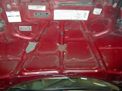1995 Ford Probe - Notches in the stock hood so the PRO IM will fit with Phenos