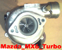 1989 Mazda MX-6 - Turbocharger part, possibly for a Mazda MX-6, with text overlay.