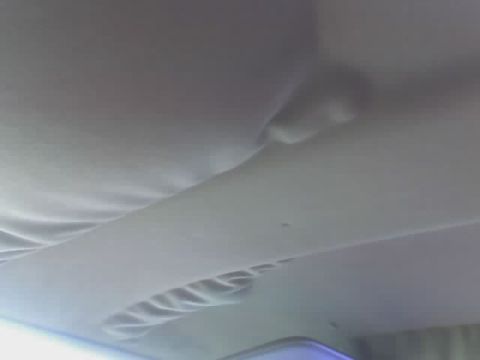 1985 Ford Bronco - The interior ceiling shows signs of wear and damage, with sagging fabric and water stains.