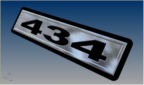 1978 Ford Bronco - This is a close-up of a chrome emblem displaying the numbers 434.