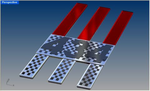 1978 Ford Bronco - A digital rendering of a racing emblem the numbers 434 and a checkered flag motif.