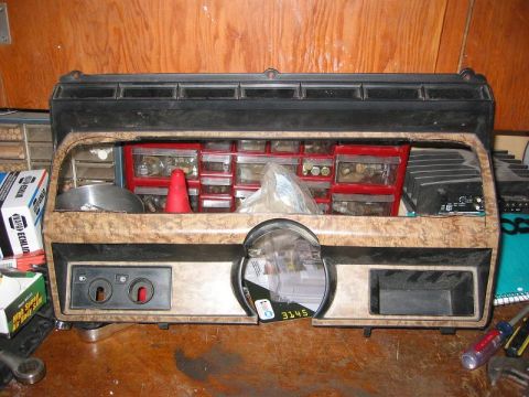 1985 Ford Bronco - Panel cut to allow for new gauges and switches