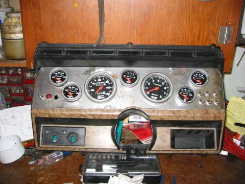 1985 Ford Bronco - Gauges test fit in new panel on the old panel