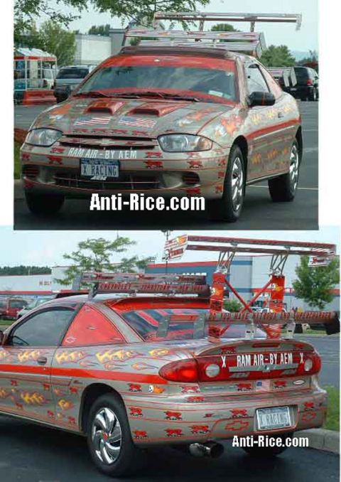 1978 Ford Mustang II - This heavily modified Chevrolet Cavalier features extensive decals and aerodynamic enhancements.