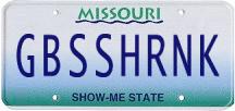 1991 Ford Bronco - Missouri license plate reads GBSSHRNK and SHOW-ME STATE.