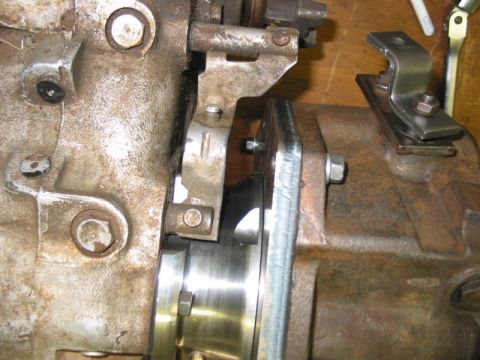 1981 Ford Bronco - Detail of shifter area. The 205 has been converted for twin stick operation.