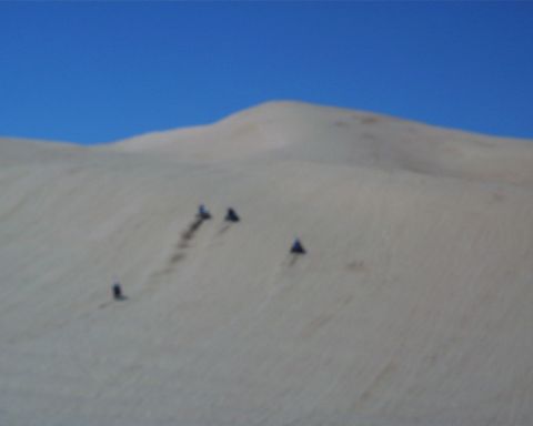 1993 Ford Bronco - ATV riders navigate sandy terrain on a bright, clear day.