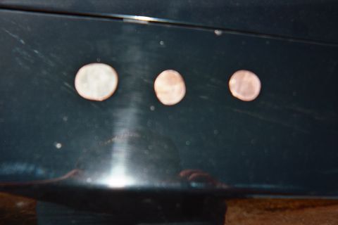 1990 Ford Bronco - Coins run over by the passing train..