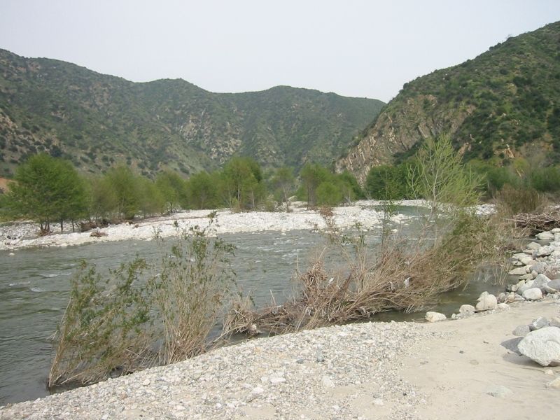 At the entrance water crossing looking south.