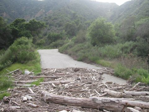 2000 Jeep Cherokee - Looking up the ramp at the south entrance with debris in evidence.