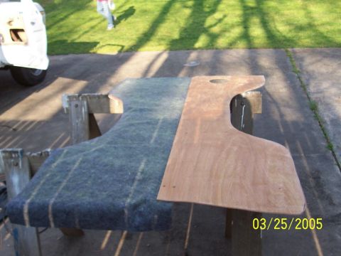 1979 Ford Bronco - stapled on the back side. i coated both sides with adhesive and waited 10 min and flipped the fabric