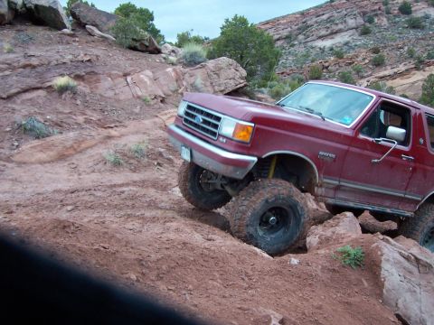 1991 Ford Bronco - Me in the same spot, both front tires came off of the ground