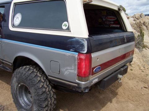 1989 Ford Bronco - This Ford Bronco has seen some off-road action, evident by the scratches on its rear panel.