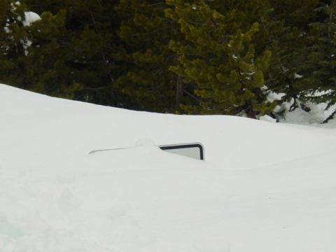 1986 Ford Bronco - speed limit sign - so im guessing it's pretty deep