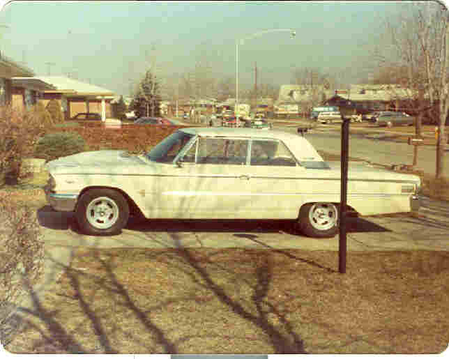 White 1963 Ford Galaxie sedan, side view