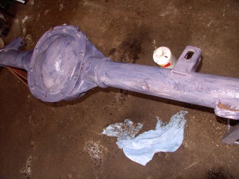 1986 Ford Bronco - There's my loctite rust neutralizer starting to turn purple from a cream colour. Soon it will be black and paintable.