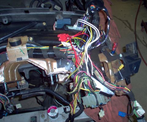 1994 Ford Crown Victoria - The RKE barely fits under the autolamp module. The wires that run under the steering column area were placed there before I knew the dash h…