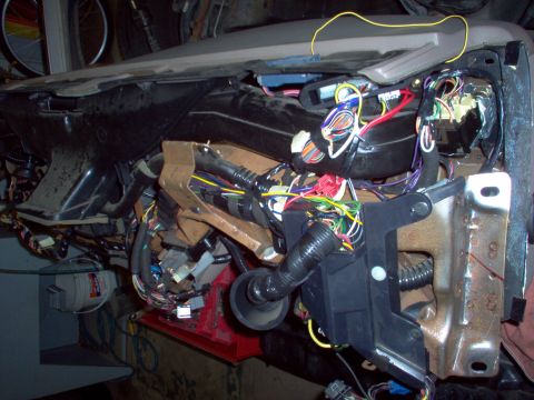 1994 Ford Crown Victoria - Everything is finished & tucked in so the dash can be reinstalled without pinching any wires. The purple wires near the headlight switch ar…