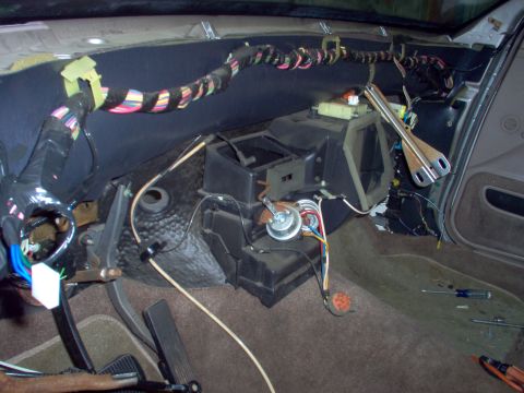 1994 Ford Crown Victoria - The new branch off the firewall harness with the white plug is the RKE wiring into the lock circuit. It will plug into the module below the…