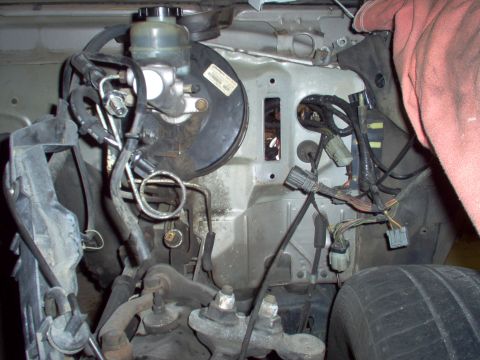1994 Ford Crown Victoria - The L side dash harness being pulled thru.