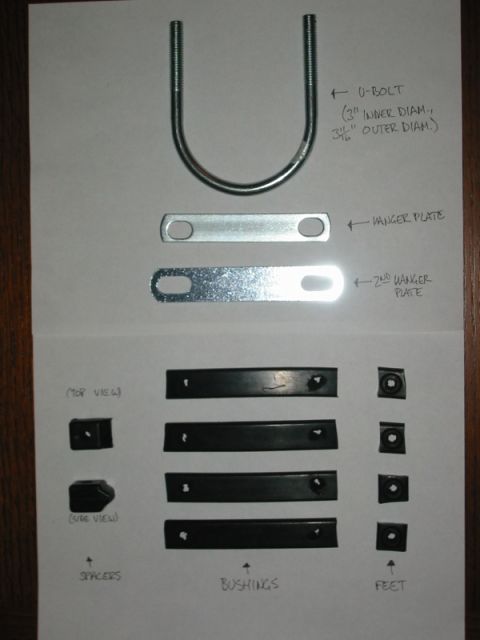 2000 Jeep Cherokee - Detail showing parts after modifying the hook straps.