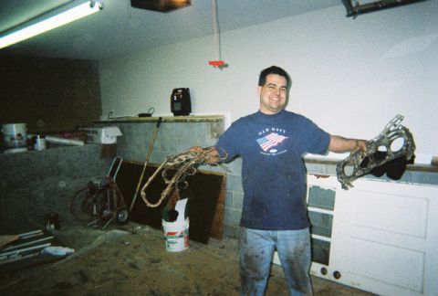 1988 Ford Bronco - Dan Triumphantly showing the gaskets we replaced.
