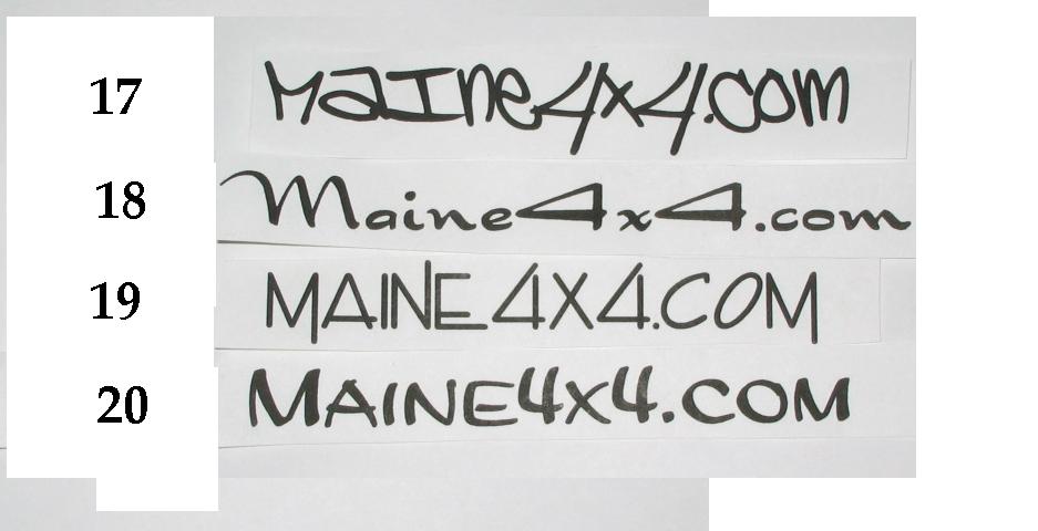 Stickers with 'Maine4x4.com' and 'SUPERMOTORS www.supermotors.net' text