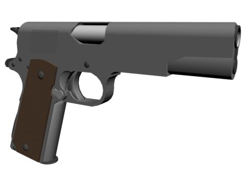 1986 Ford Bronco II - Colt 1911 Model, rendered in 3d Studios Max 5. No textures, only color.