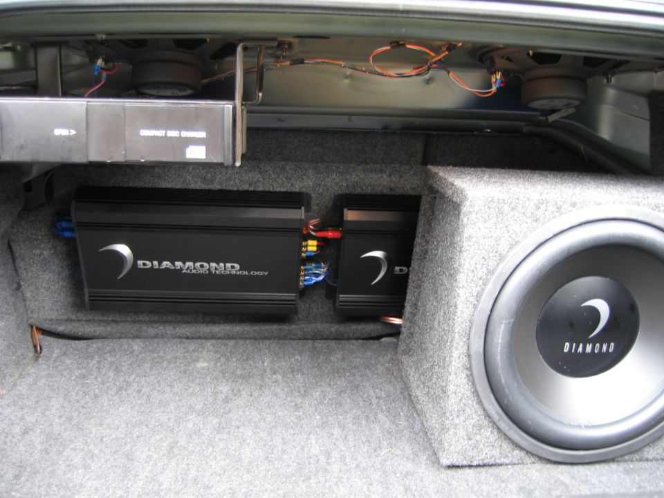 That is a Diamond audio sub, and dual diamond audio amps, looks, sounds great!